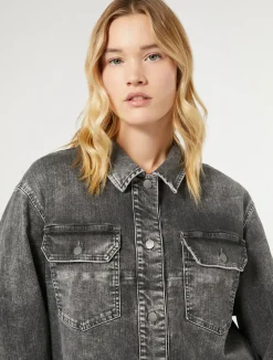 Best Marina Rinaldi Cotton denim jacket BLACK