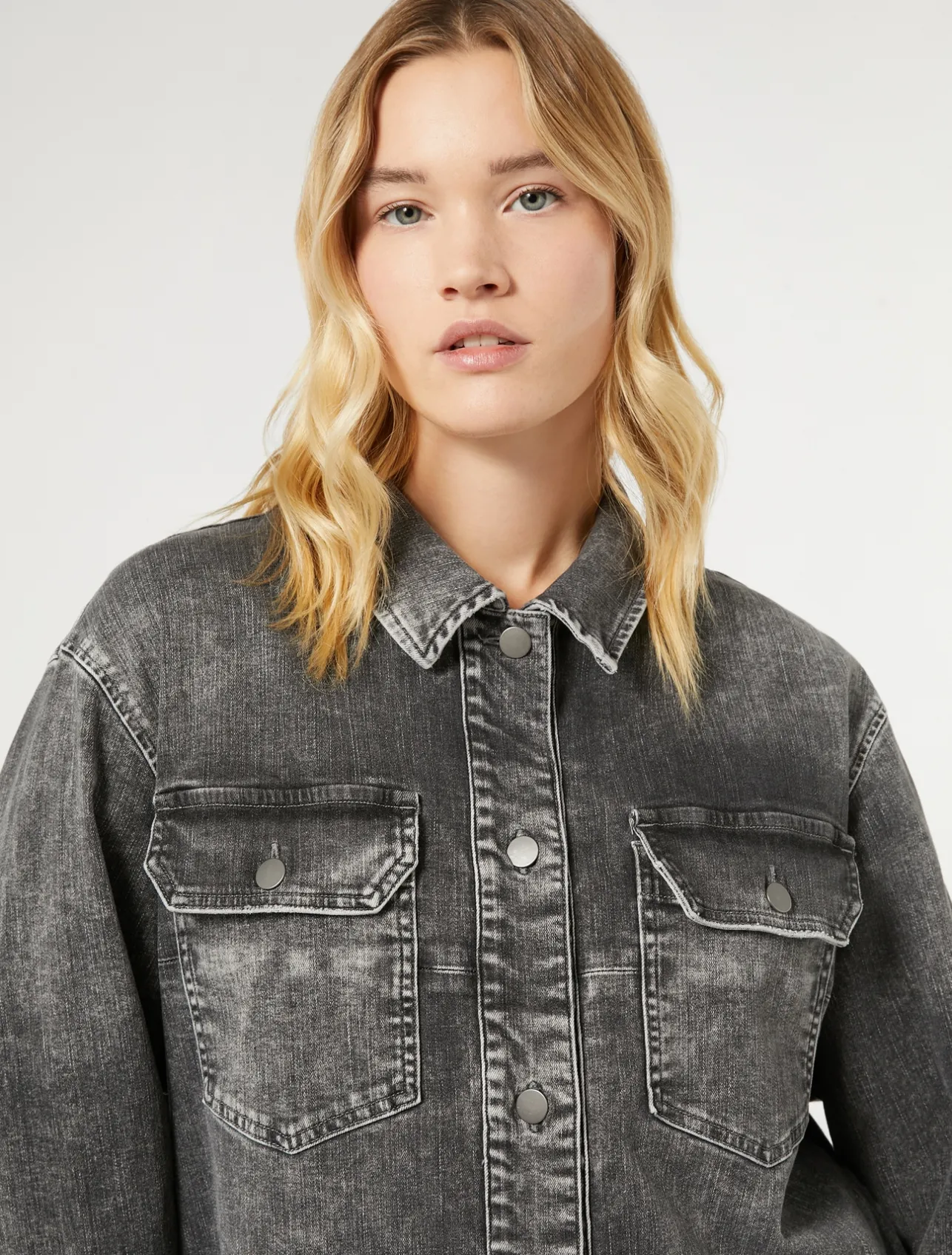 Best Marina Rinaldi Cotton denim jacket BLACK