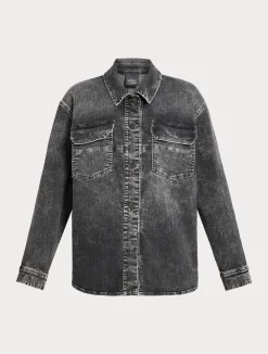 Best Marina Rinaldi Cotton denim jacket BLACK