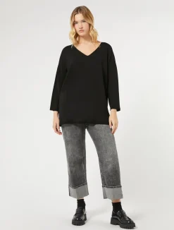 Clearance Marina Rinaldi Cotton denim jeans BLACK