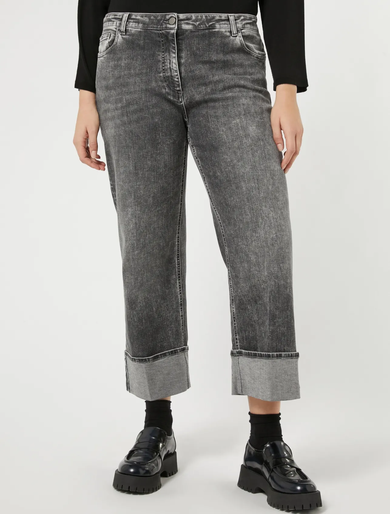 Clearance Marina Rinaldi Cotton denim jeans BLACK