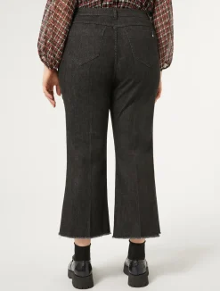 Best Marina Rinaldi Cotton denim trousers BLACK