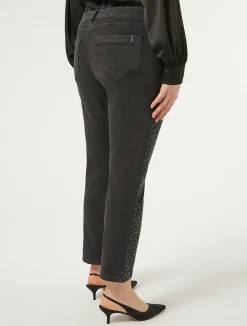 New Marina Rinaldi Cotton denim trousers BLACK