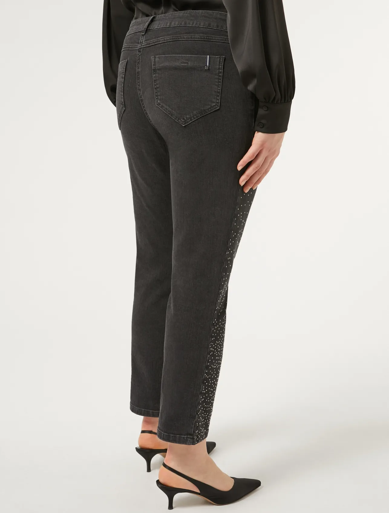 New Marina Rinaldi Cotton denim trousers BLACK