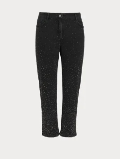 New Marina Rinaldi Cotton denim trousers BLACK