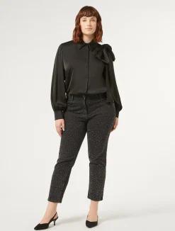 New Marina Rinaldi Cotton denim trousers BLACK