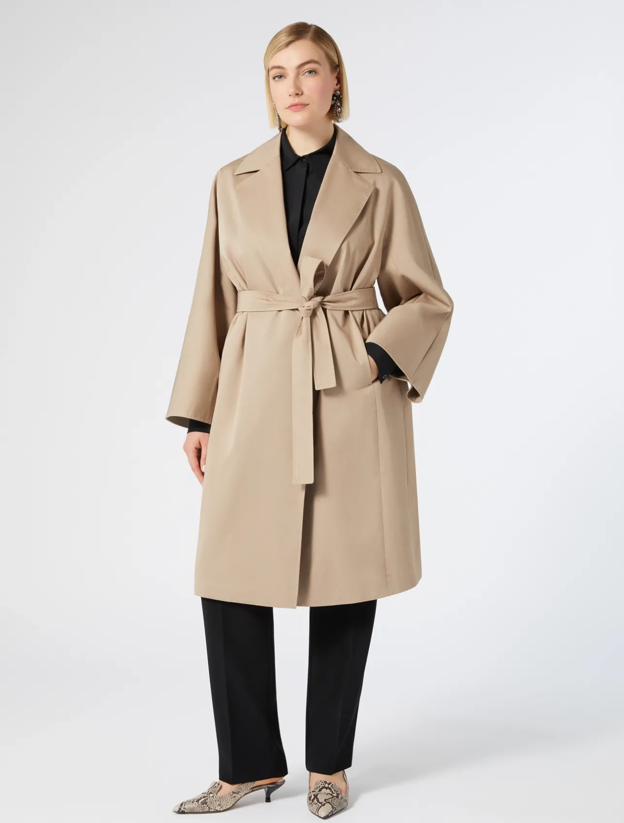 Discount Marina Rinaldi Cotton gabardine raincoat HAZELNUTBROWN