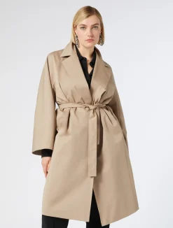 Discount Marina Rinaldi Cotton gabardine raincoat HAZELNUTBROWN