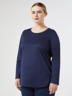 Fashion Marina Rinaldi Cotton jersey T-shirt NAVY