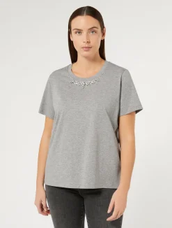 Hot Marina Rinaldi Cotton jersey T-shirt LIGHTGREY