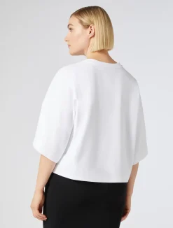 Clearance Marina Rinaldi Cotton jersey T-shirt OPTICALWHITE