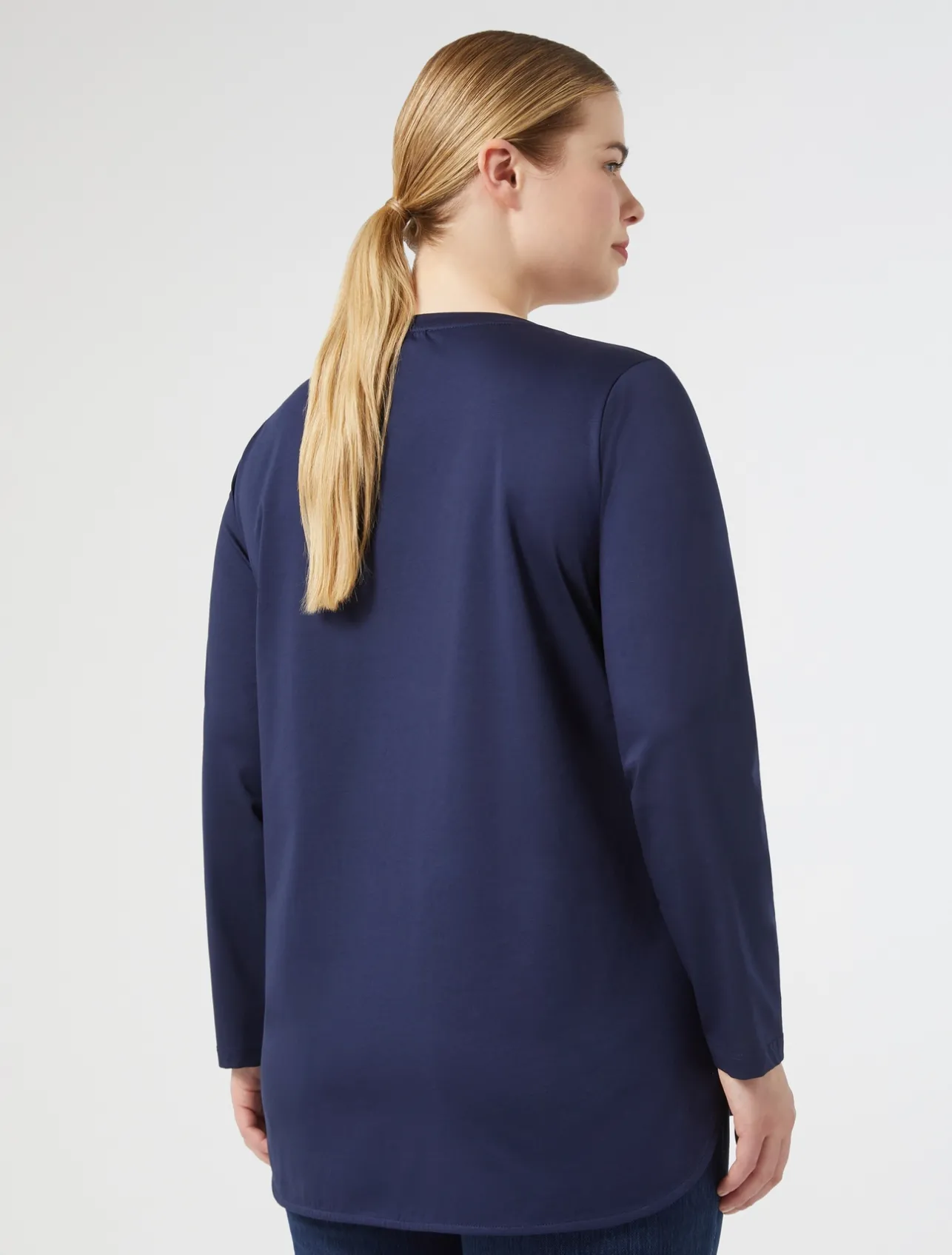 Fashion Marina Rinaldi Cotton jersey T-shirt NAVY