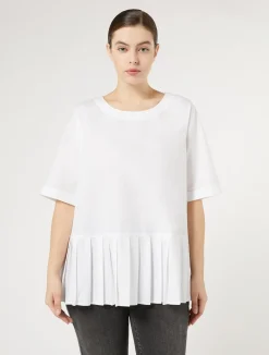 Sale Marina Rinaldi Cotton poplin blouse WHITE