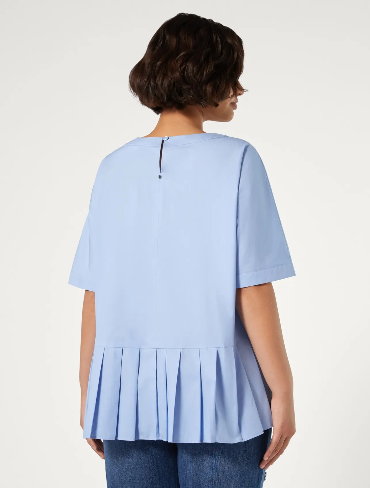 Sale Marina Rinaldi Cotton poplin blouse SKYBLUE