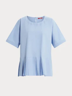 Sale Marina Rinaldi Cotton poplin blouse SKYBLUE