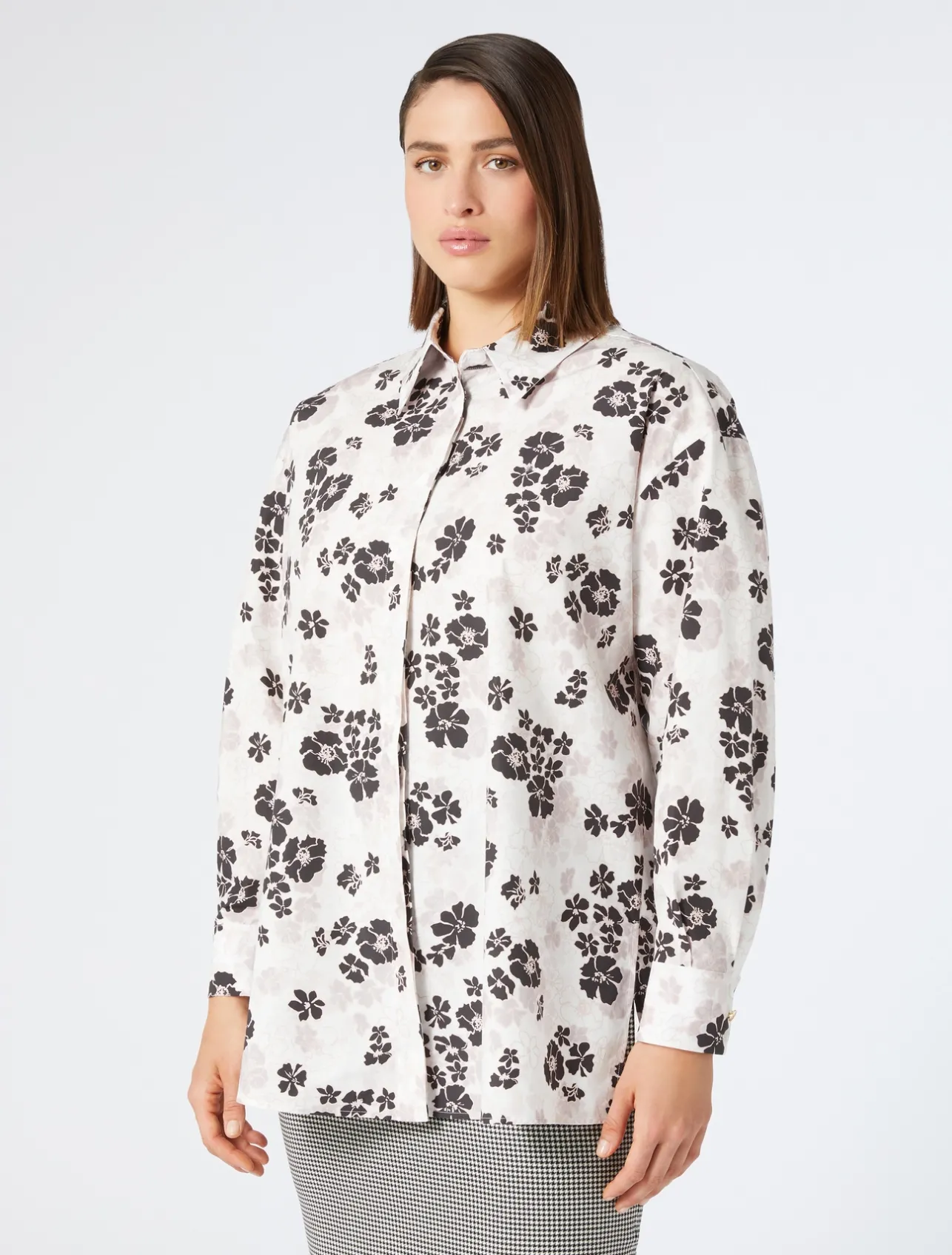 Best Marina Rinaldi Cotton poplin shirt OPTICALWHITE