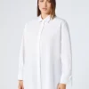 Outlet Marina Rinaldi Cotton poplin shirt OPTICALWHITE