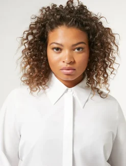 Online Marina Rinaldi Cotton poplin shirt OPTICALWHITE