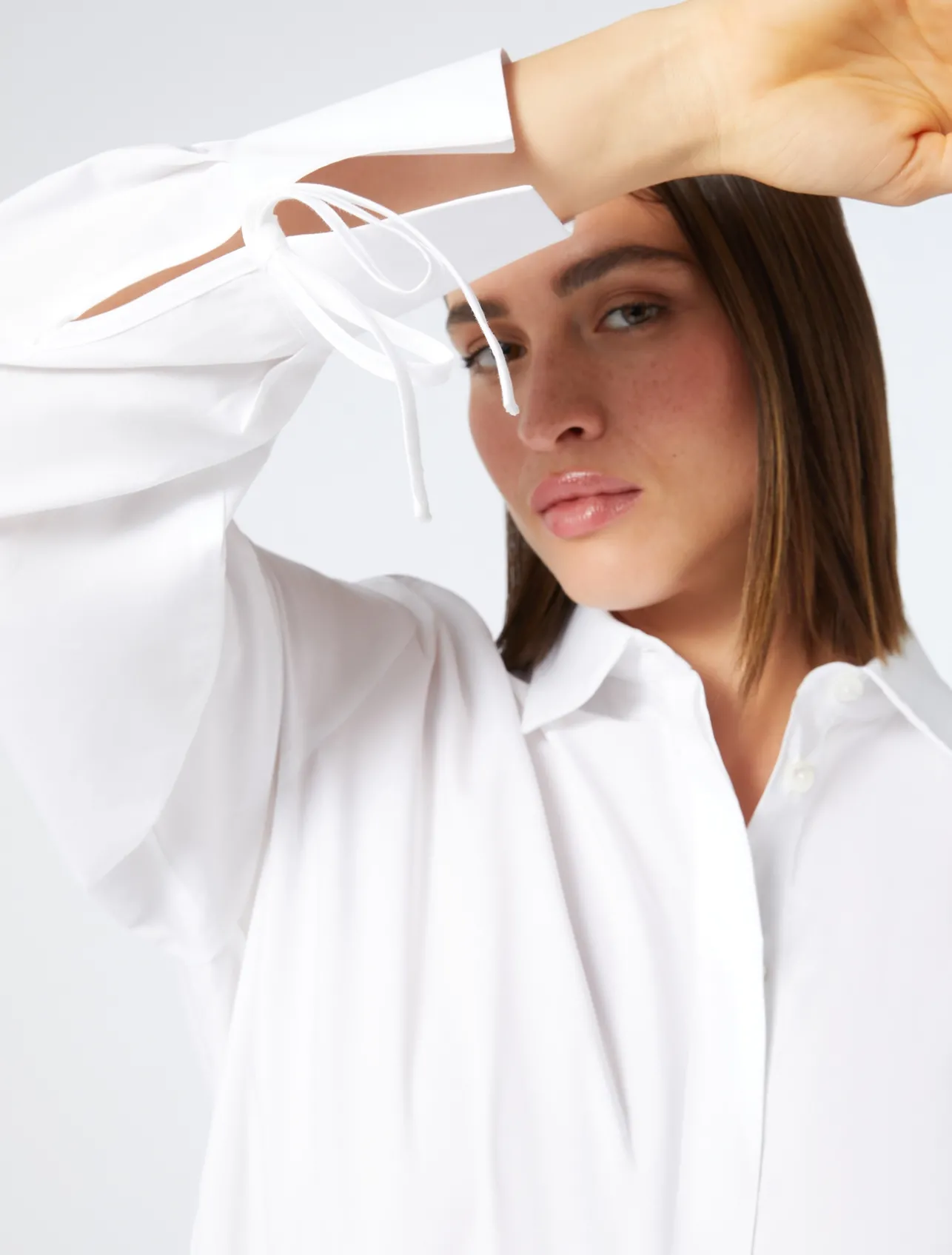Outlet Marina Rinaldi Cotton poplin shirt OPTICALWHITE