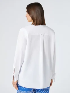 Outlet Marina Rinaldi Cotton poplin shirt OPTICALWHITE