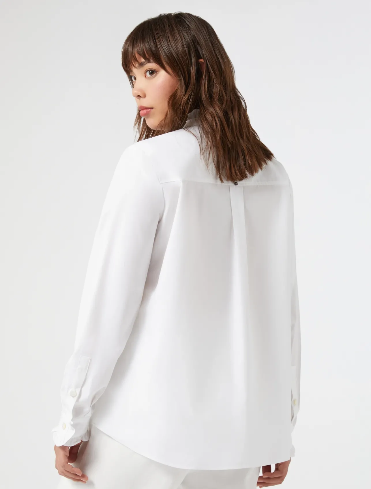Outlet Marina Rinaldi Cotton poplin shirt OPTICALWHITE