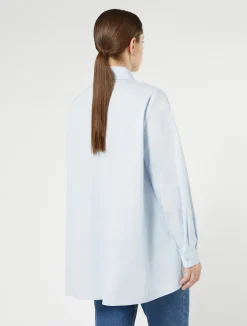 Sale Marina Rinaldi Cotton poplin shirt LIGHTBLUE