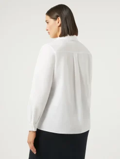Online Marina Rinaldi Cotton poplin shirt OPTICALWHITE