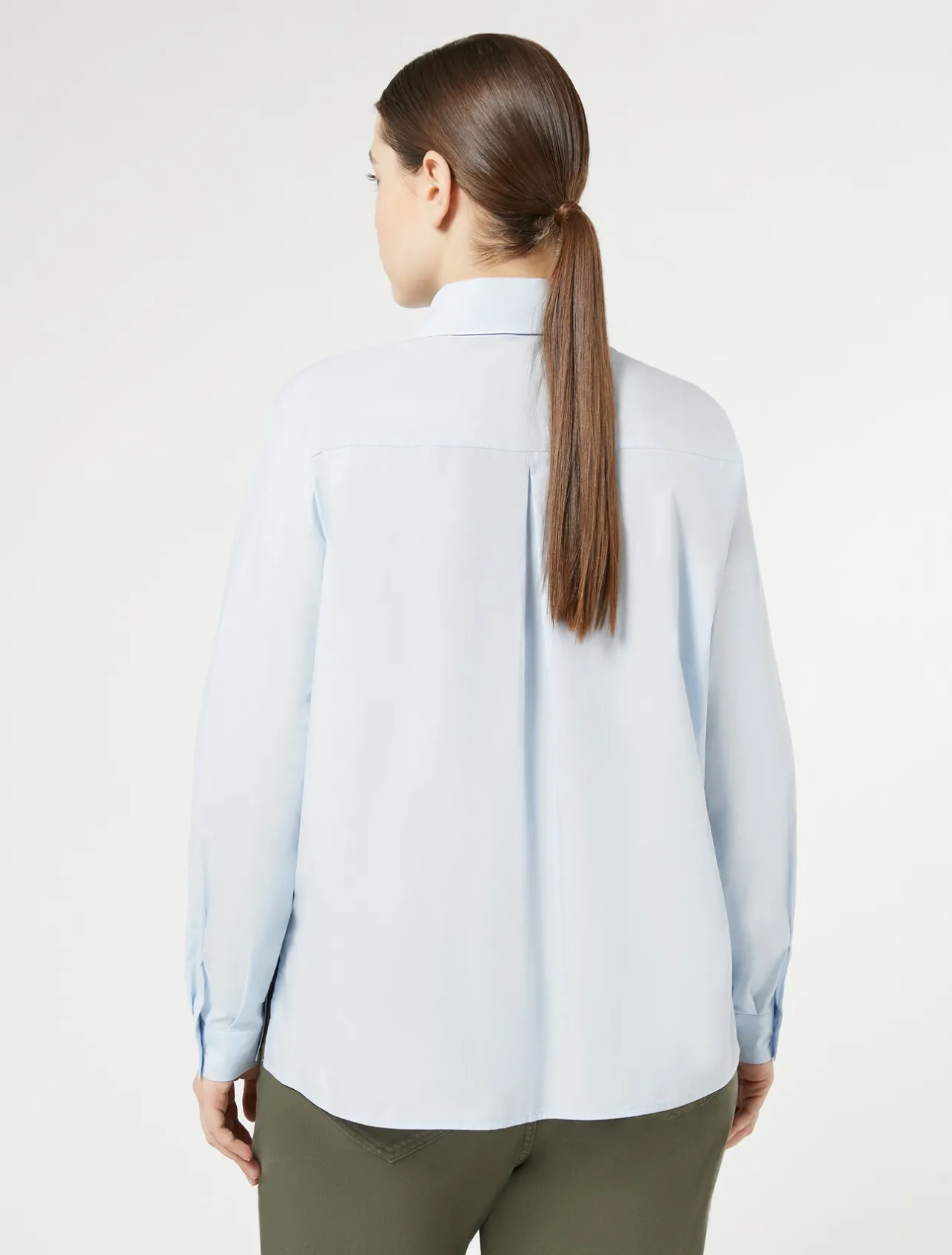 Outlet Marina Rinaldi Cotton poplin shirt LIGHTBLUE