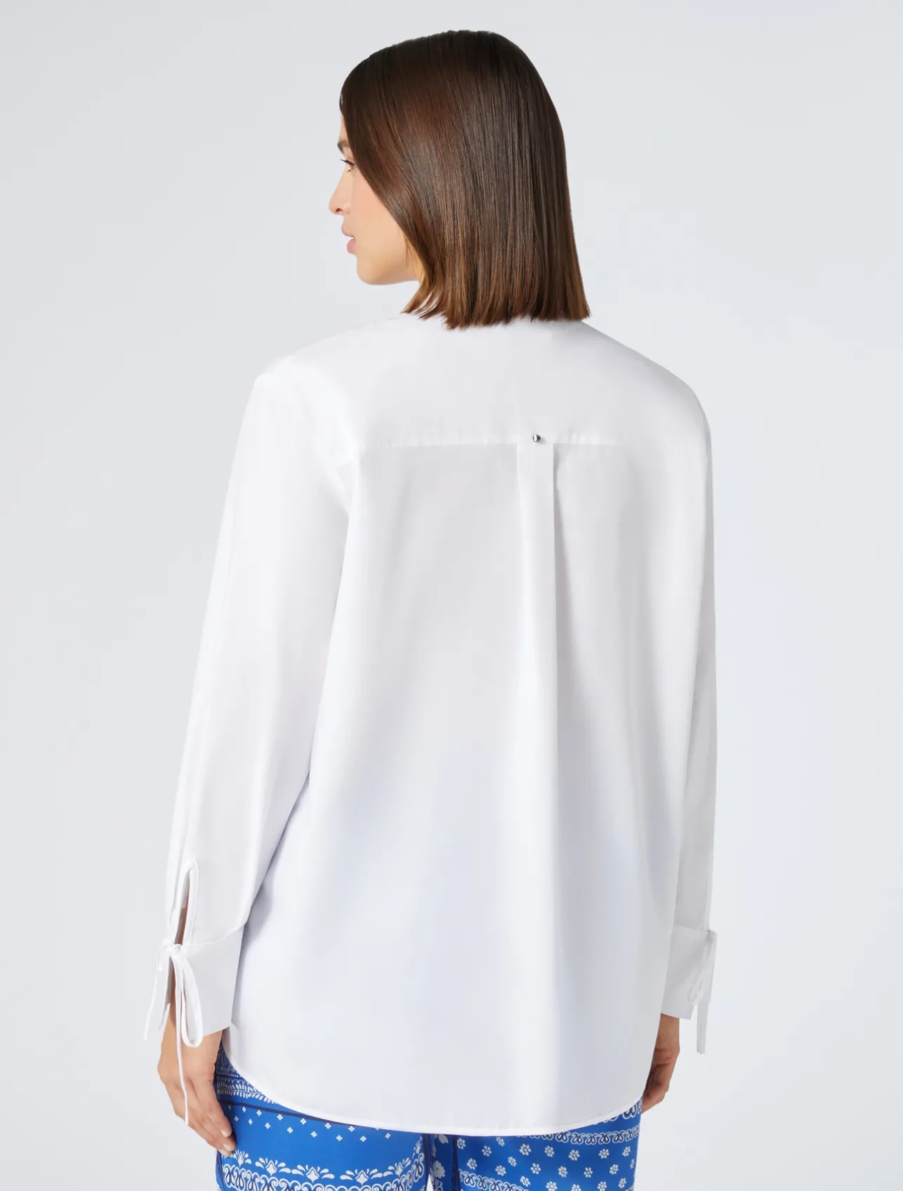 Outlet Marina Rinaldi Cotton poplin shirt OPTICALWHITE