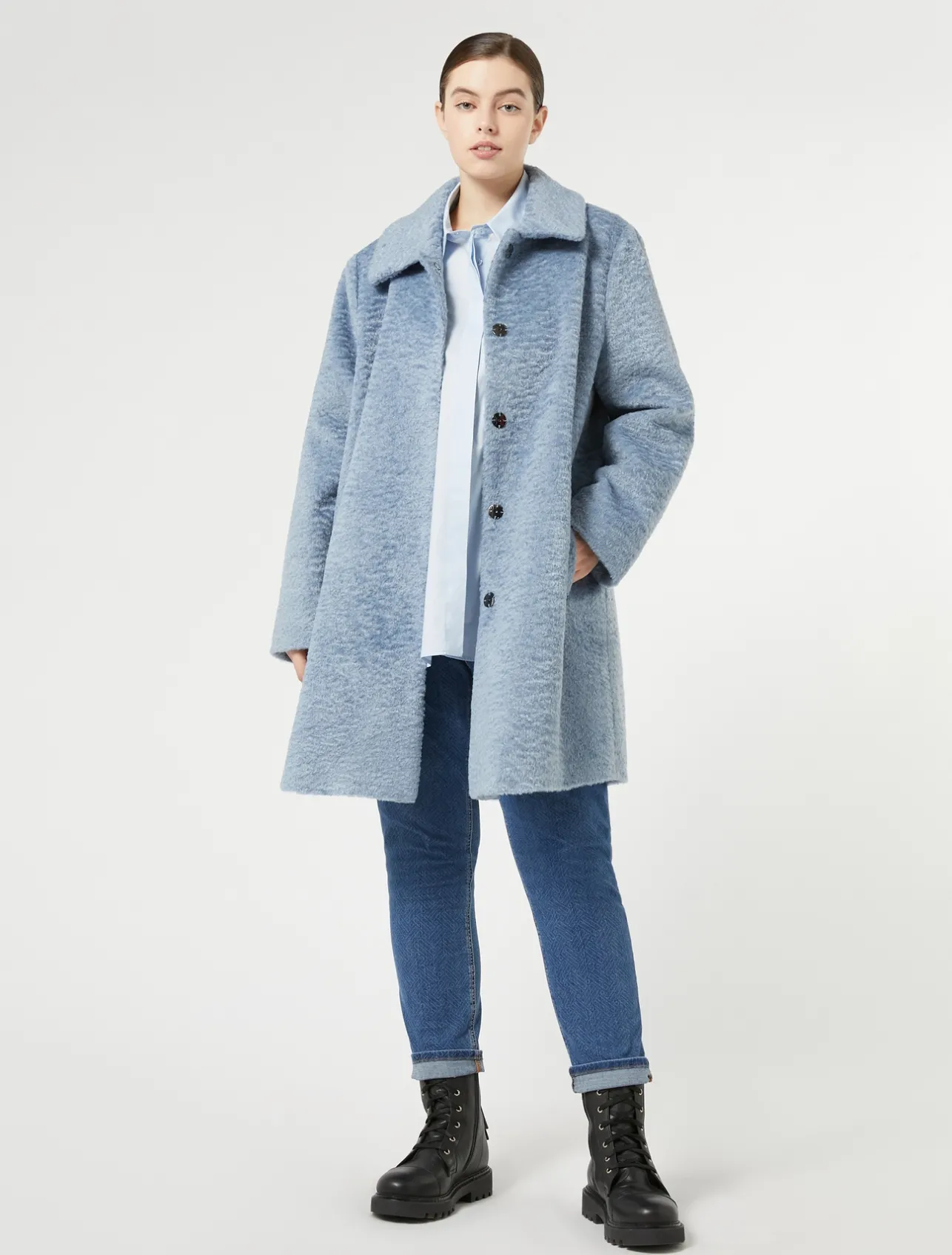 Sale Marina Rinaldi Cotton poplin shirt LIGHTBLUE