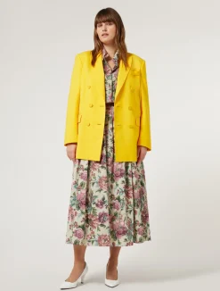 Fashion Marina Rinaldi Cotton poplin skirt PALEYELLOW