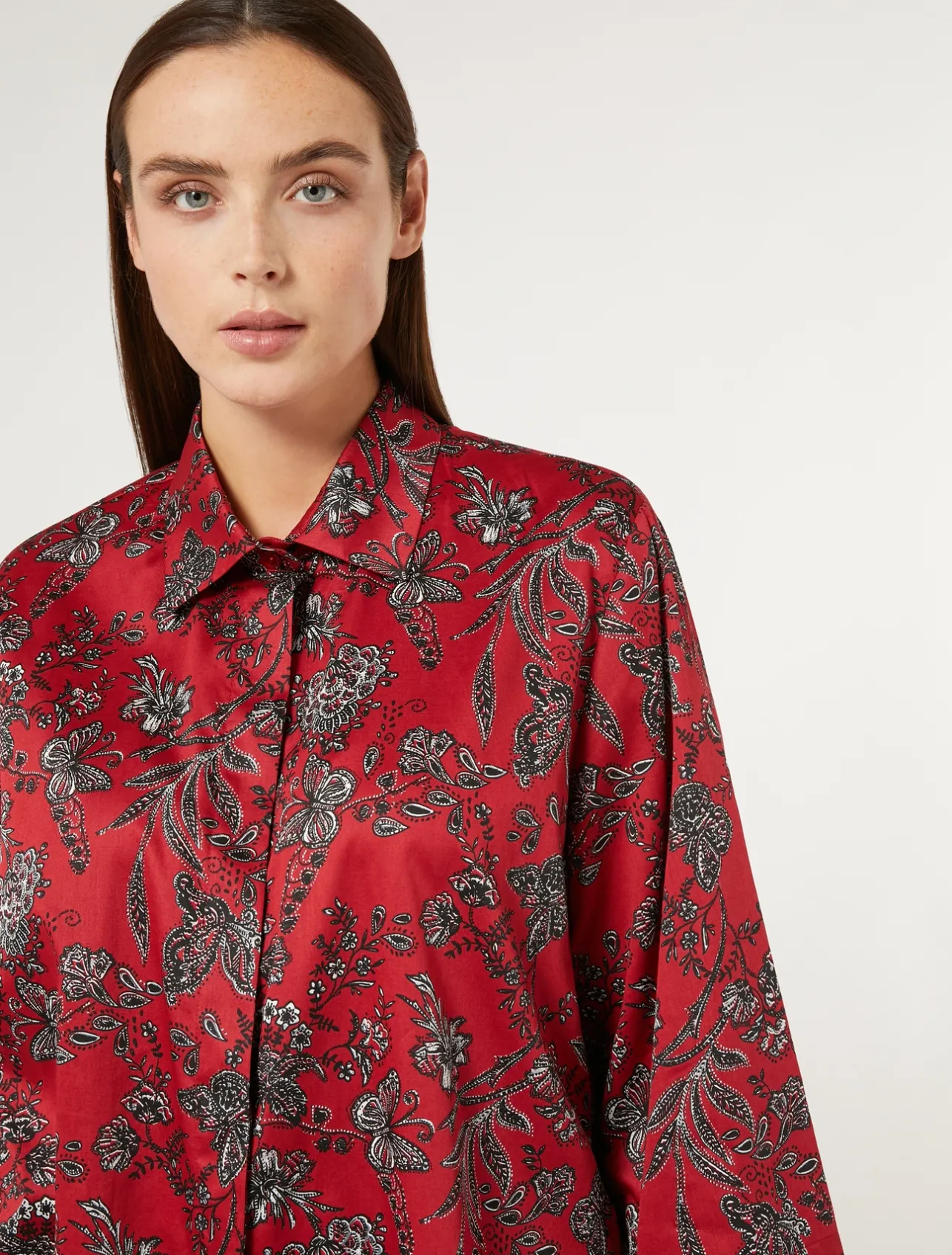 Best Marina Rinaldi Cotton satin shirt RED