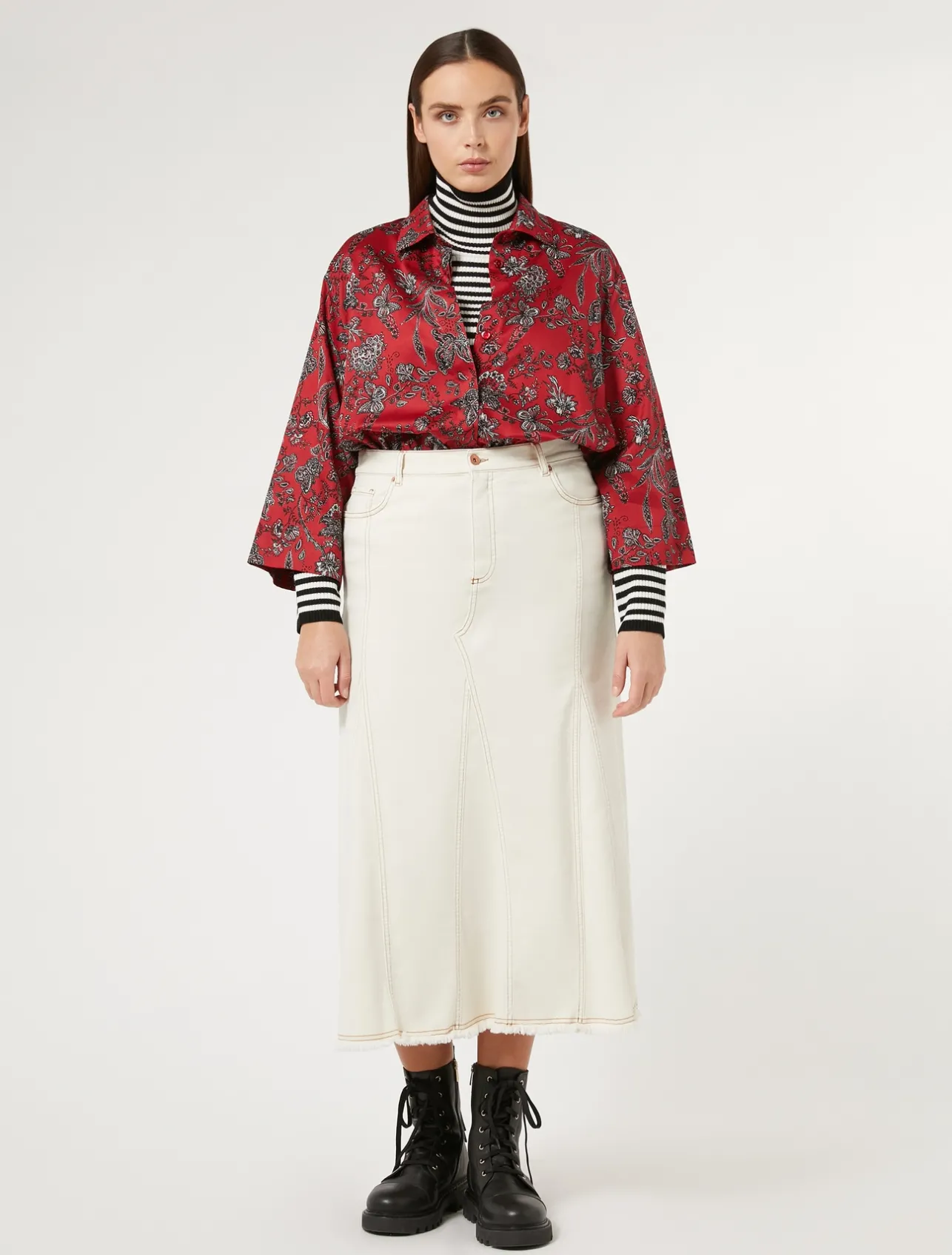 Best Marina Rinaldi Cotton satin shirt RED