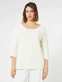 Best Marina Rinaldi Cotton sweater WHITE