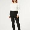 Outlet Marina Rinaldi Cotton velvet trousers BLACK