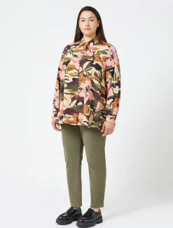 New Marina Rinaldi Cotton velvet trousers KAKI