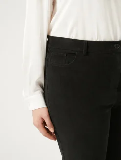Outlet Marina Rinaldi Cotton velvet trousers BLACK
