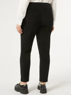 Outlet Marina Rinaldi Cotton velvet trousers BLACK