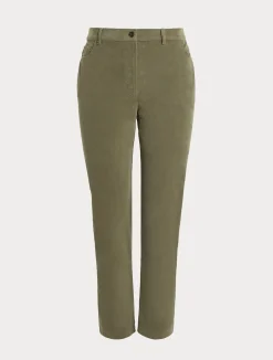 New Marina Rinaldi Cotton velvet trousers KAKI