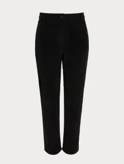 Outlet Marina Rinaldi Cotton velvet trousers BLACK