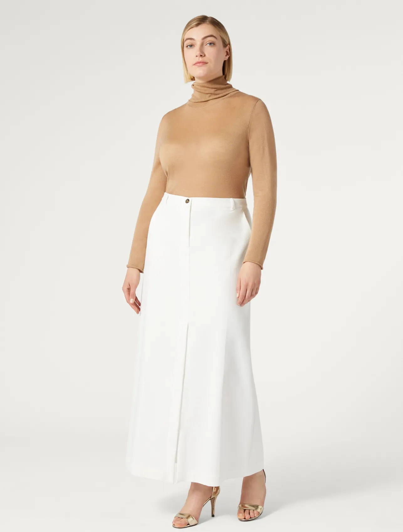 Hot Marina Rinaldi Cotton-blend canvas skirt WHITE