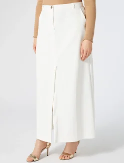 Hot Marina Rinaldi Cotton-blend canvas skirt WHITE