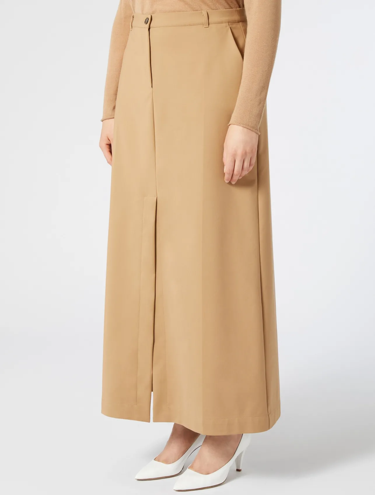 Outlet Marina Rinaldi Cotton-blend canvas skirt GOLD
