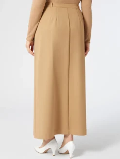 Outlet Marina Rinaldi Cotton-blend canvas skirt GOLD