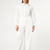 Fashion Marina Rinaldi Cotton-blend canvas trousers WHITE