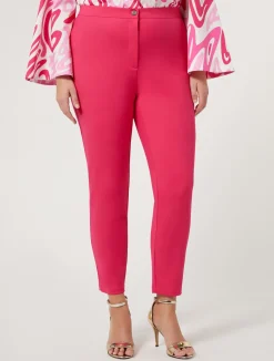 Sale Marina Rinaldi Cotton-blend canvas trousers FUCHSIA