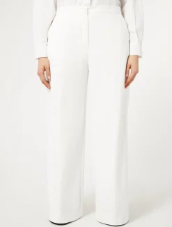 Fashion Marina Rinaldi Cotton-blend canvas trousers WHITE