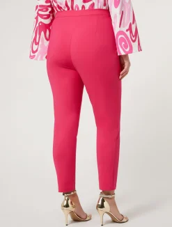 Sale Marina Rinaldi Cotton-blend canvas trousers FUCHSIA