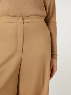 New Marina Rinaldi Cotton-blend canvas trousers GOLD
