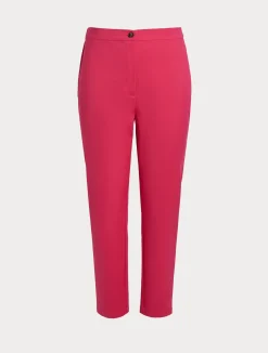 Sale Marina Rinaldi Cotton-blend canvas trousers FUCHSIA